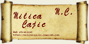 Milica Cajić vizit kartica